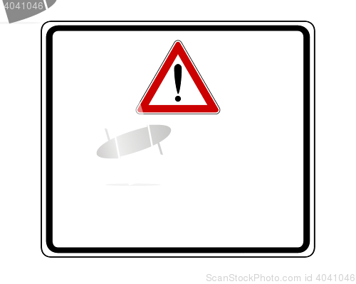 Image of Attention sign with exclamation mark and added sign