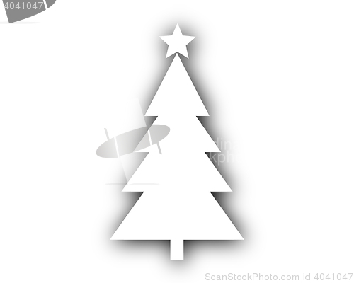 Image of Christmas tree with star on white