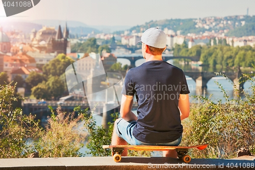 Image of Skateboarder in the city