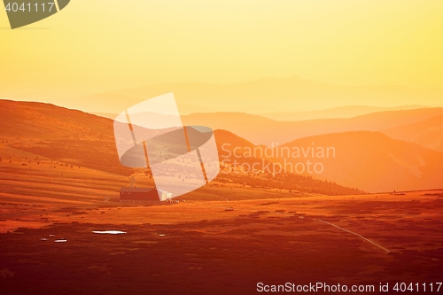 Image of Mountains at the amazing sunset