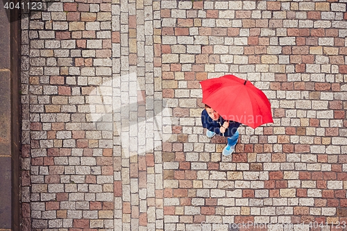 Image of Man in rainy day