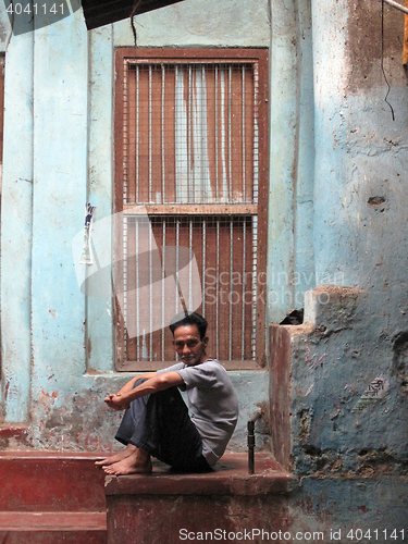 Image of Streets of Kolkata. Portrait of Indian man