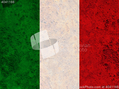 Image of Flag on rusty metal