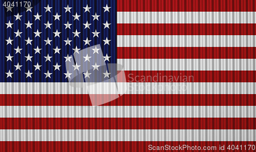 Image of Flag on corrugated iron
