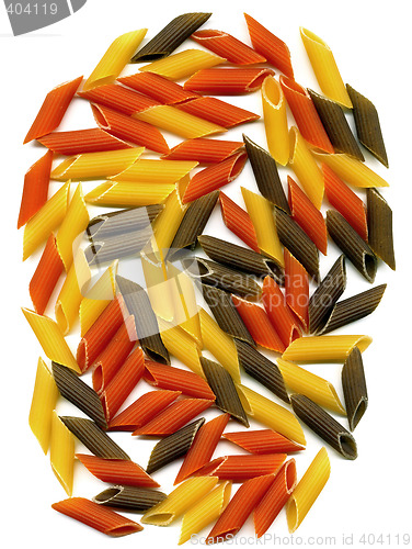 Image of three colour penne italian pasta