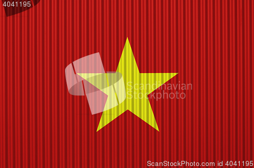 Image of Flag on corrugated iron