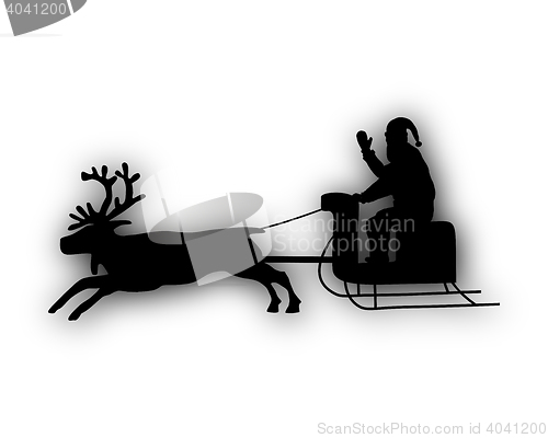 Image of Santa Claus with reindeer and sleigh