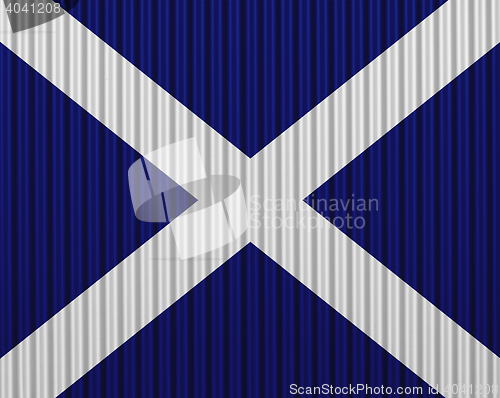 Image of Flag on corrugated iron
