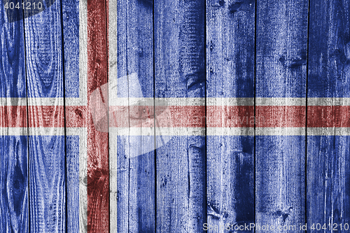 Image of Flag on weathered wood