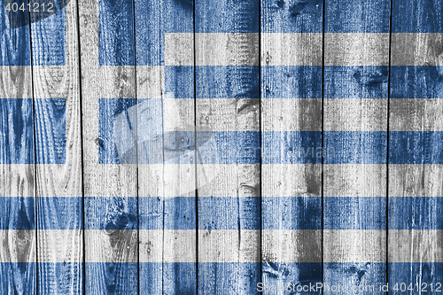 Image of Flag on weathered wood
