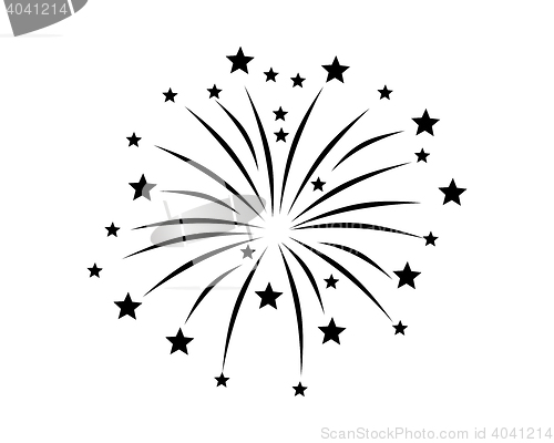 Image of Fireworks display on white