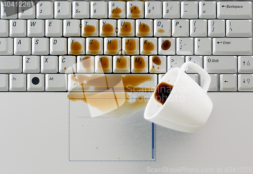 Image of Coffee spilled on keyboard