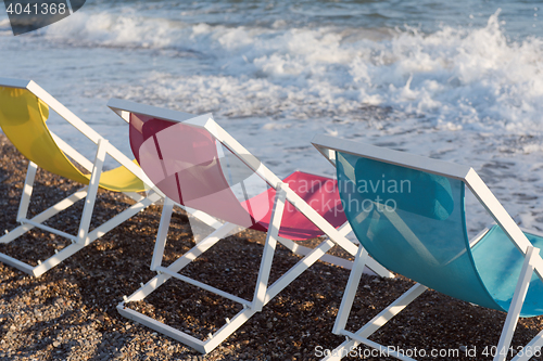 Image of colorful beach chairs