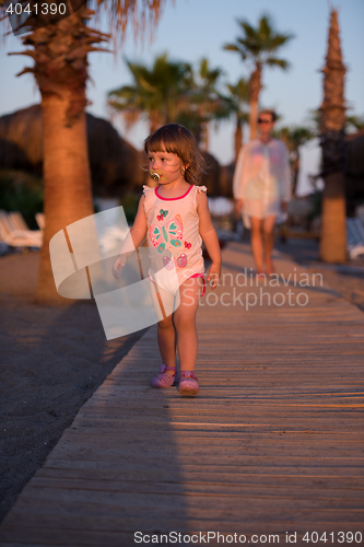 Image of girl and mother walking