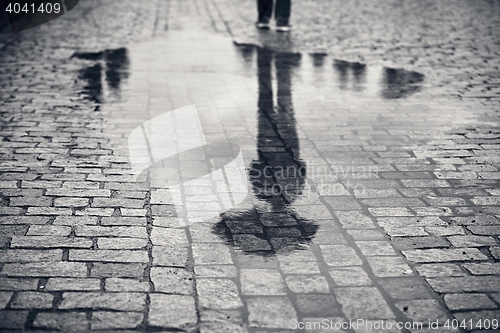 Image of Man in rainy day