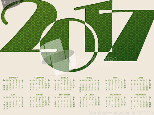 Image of Simple 2017 typography calendar 