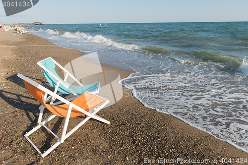 Image of colorful beach chairs