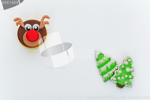 Image of New Year cupcake and cookies