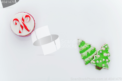 Image of New Year cupcake and cookies