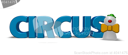 Image of circus tag and clown pawn - 3d rendering
