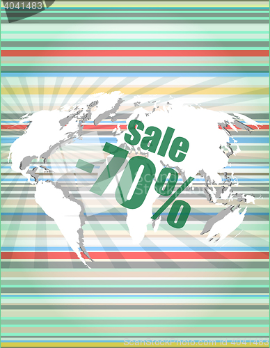 Image of Management concept: sale words on digital screen vector quotation marks with thin line speech bubble. concept of citation, info, testimonials, notice, textbox. flat style 