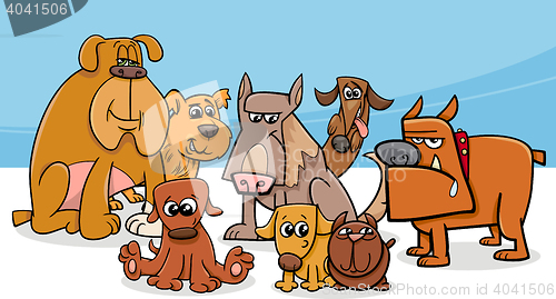 Image of dogs group cartoon