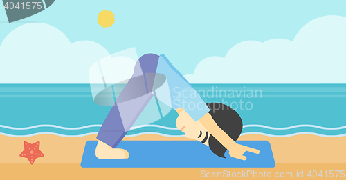 Image of Man practicing yoga vector illustration.