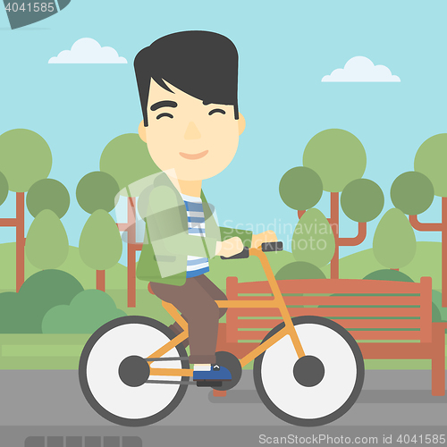 Image of Man riding bicycle vector illustration.