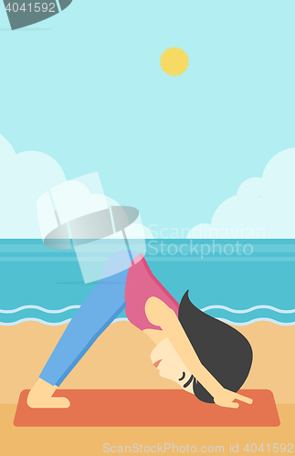 Image of Woman practicing yoga vector illustration.