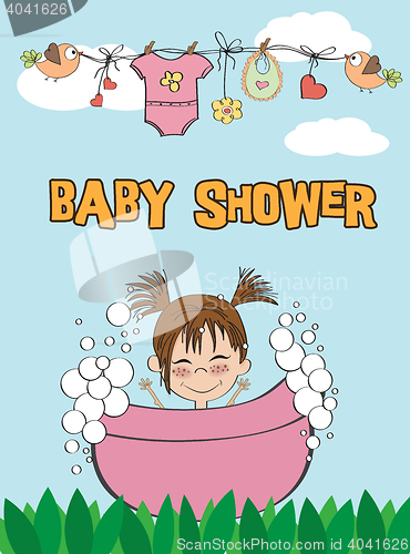 Image of Beautiful baby girl shower card