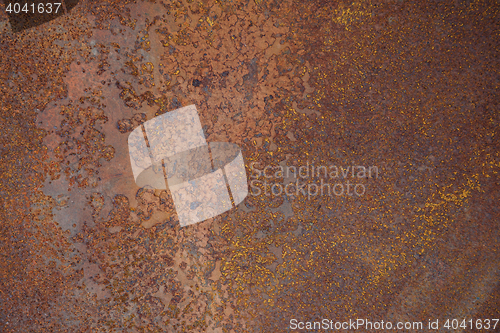 Image of Steel walkway mats sprayed red rust.