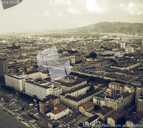 Image of Aerial view of Turin vintage desaturated