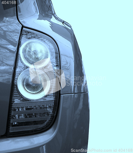 Image of Car isolated on blue.