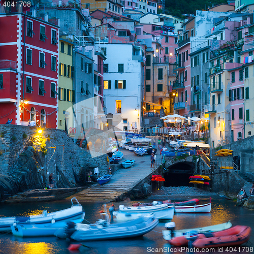 Image of Riomaggiore in Cinque Terre, Italy - Summer 2016 - Sunset Hour