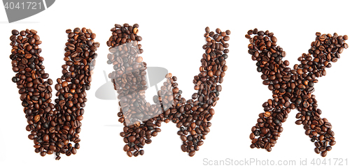 Image of alphabet from coffee beans