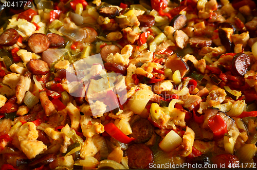 Image of meat and vegetables food 