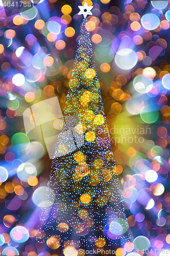 Image of christmas tree with blue background