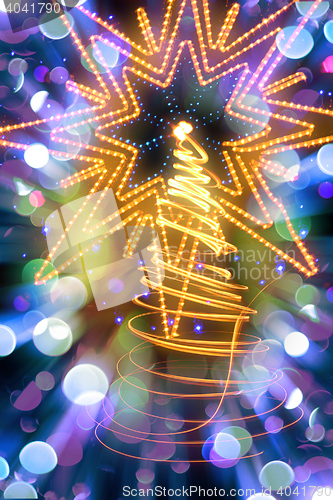 Image of color christmas tree