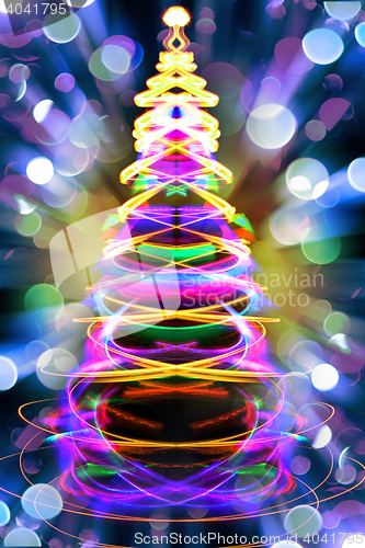 Image of christmas lights as xmas tree