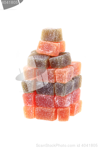 Image of candy fruit cubes isolated