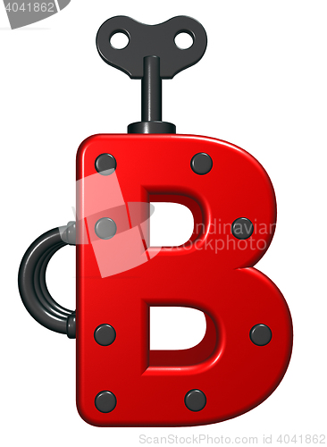 Image of uppercase letter b with decorative pieces - 3d rendering