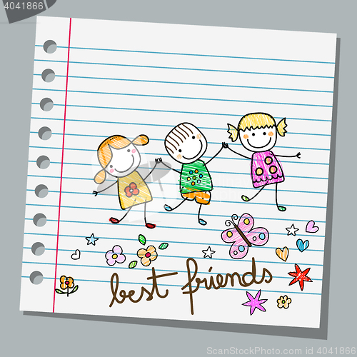 Image of notebook paper happy children day