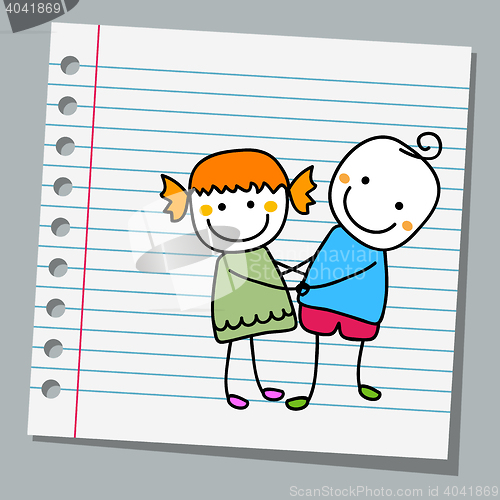Image of notebook paper cute couple
