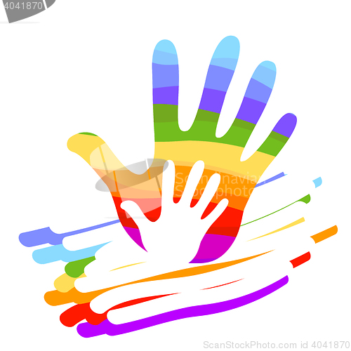 Image of hand rainbow illustration