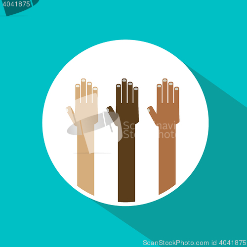 Image of diversity hands raised