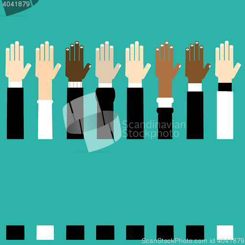 Image of diversity hands raised