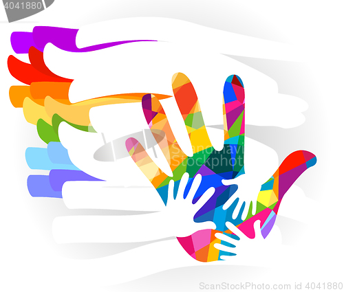 Image of hands colorful illustration