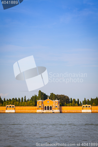 Image of Venice Cemetery of San Michele from the waterfront