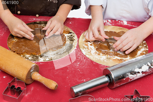 Image of Children making christmas gingerbread