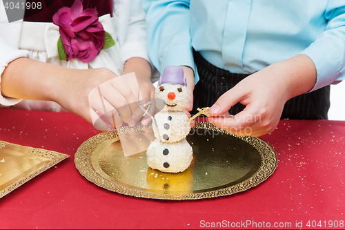 Image of Children making christmas dessert